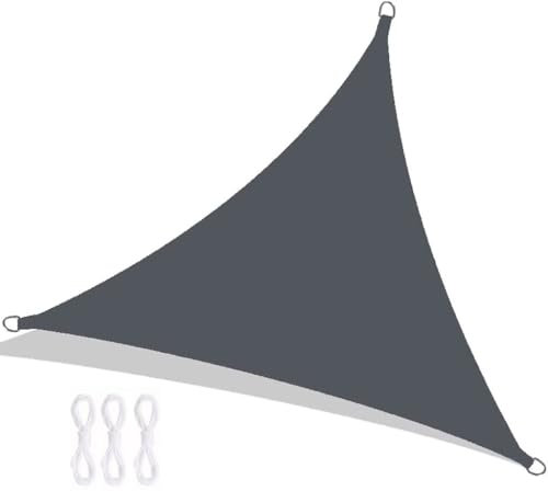 JAQVIVI Vela ombreggiante a Triangolo 2x2x2m Realizzata in Poliestere Traspirante con Protezione UV al 95% per patii, terrazze e Piscine.