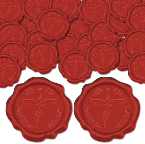craspire 100 Stück Rote Wachssiegel-Aufkleber, Fliegender Phönix, Hochzeitseinladungen, Umschläge, Vintage-Siegeletikett, Selbstklebend, Für Geschenkverpackungen, Geburtstagsgrußkarten, Herstellung