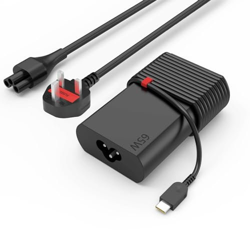 New Slim 65W USB C Charger for Lenovo Yoga/ThinkPad T14 T15 T16 T14s L14 Thinkpad X1 Carbon Gen 11 10 12 9 8 E14 E15 E16 X13 Gen 5 4 3 P14s P15s L15 L13 Yoga Type C UK travel Adapter Power Cord
