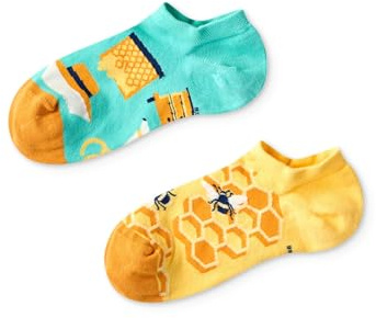 Dedoles Unisex Socks Cotton Funny Designs Football Bicycle Horses Plants Firefighter Gift Mismatched, color: Multicolor, design: Beekeeper (sneaker socks), size: 9-11