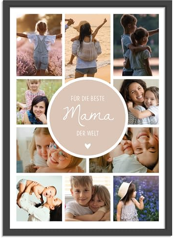 OWLBOOK® Muttertagsgeschenk Bild | Personalisierte Geschenke für Frauen | Fotogeschenke Geschenke zum Muttertag | Muttertagsgeschenke für Mama | Kreis | Papier