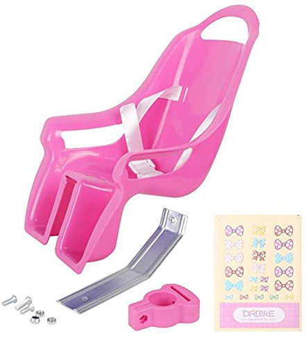 Yuattory Universel SièGe de VéLo de PoupéE avec des Autocollants Bricolage DéCalcomanie Filles des Les Accessoires de VéLo, Rose