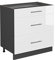 Vicco Küchenunterschrank Fame-Line, Weiß Hochglanz/Anthrazit, 80 cm mit 3 Schubladen, AP Anthrazit