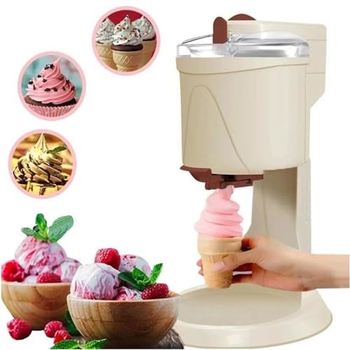 WANGYYDS Eiscrememaschine 1L, Catering Softeismaschine 20W 1 Geschmacksrichtung Softeismaschine Gastro Professionelle Softeismaschine Softeismaschine Mit Großer Kapazität, Weiß