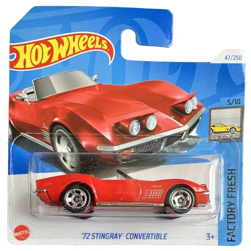 Hot Wheels - ´72 Stingray Convertible - Factory Fresh 5/10 - HTD09 - Short Card - Corvette - GM - Rojo - Mattel 2024-1:64