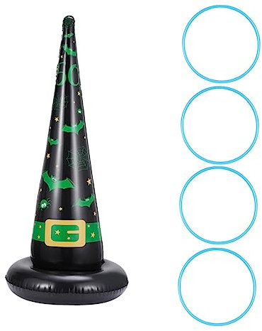 VANZACK 1satz Aufblasbares Halloween Ringwurfspiel Mit Hexenhut Für Gartenpartys Und Feiertagsunterhaltung Als Dekoration Und Spiel Für Erwachsene