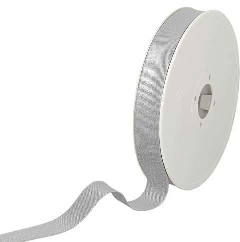 Les Petits Rubans Metallisches Schrägband – 20 mm breit, 10 mm gefaltet, 20 m Rolle, 80% Polyester 20% Lurex, Kanten zum Nähen, Banner, Polsterstoffe, Möbel, Paspeln, Kleidung, Decken