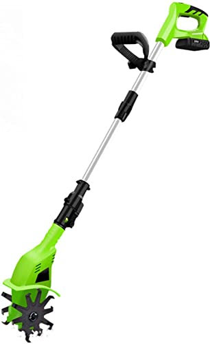 Motoculteur, Motoculteur sans Fil, Motoculteur De Jardin avec Batterie Rechargeable Et Chargeur, Profondeur De Labourage 6,3 Pouces, Largeur De Terre Cultivée 3,9 Pouces, Cultivateur Réglable
