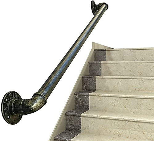 Wandmontiertes Treppenhandlauf-Set, 2 m, Edelstahl, Geländer für den Innen- und Außenbereich