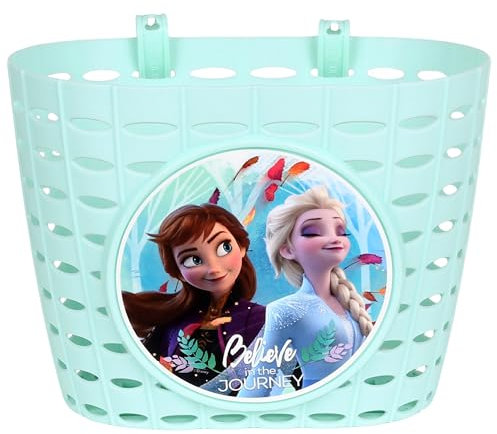 Disney Die Eiskönigin Kinderlenkerkorb, Fahrradkorb für Mädchen 20x15x16 cm