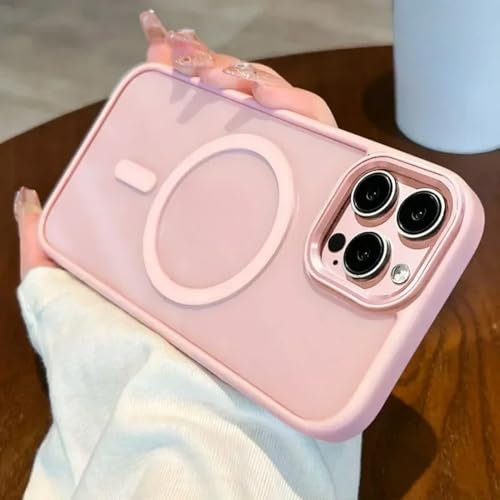 HTYTFC Custodia magnetica con ricarica wireless per iPhone 16, 15, 14, 13, 12 e 11 Pro Max, antiurto, rosa, per iPhone 16 Plus