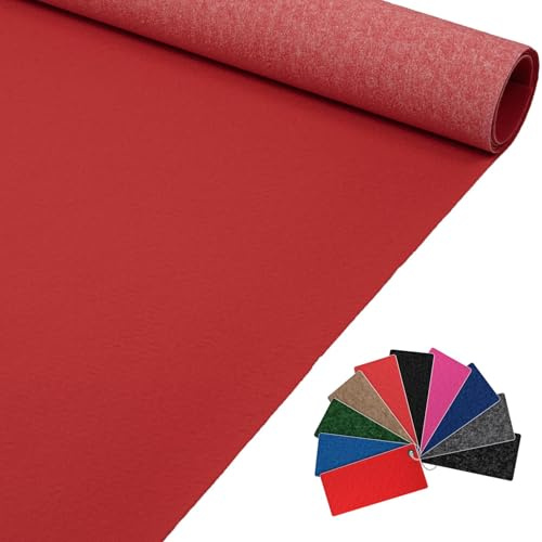 ANRO Teppich Läufer Messeteppich Meterware Ziegelrot 500x60 cm | Zuschneidbar als Meterware · Strapazierfähig · Zuschneiden · Eventteppich