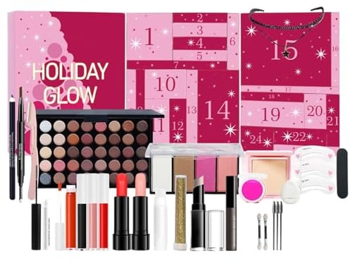 Makeup Adventskalender 2025, Weihnachtskalender Make-Up, Adventskalender Mädchen Beauty Set, Für Jugendliche Mädchen Frauen Feiertag Neujahr Hochzeit Verabredung Büro Schule Einkaufen Reisen