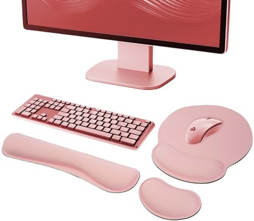 LIUCONGBD 3 PCS Ergonomic Wrist Rest Keyboard and Mouse Set, Non-Slip Keyboard Pad Wrist Support, Memory Foam Mouse Mat with Wrist Cushion Support for Computer and Laptop Home Office Gaming
