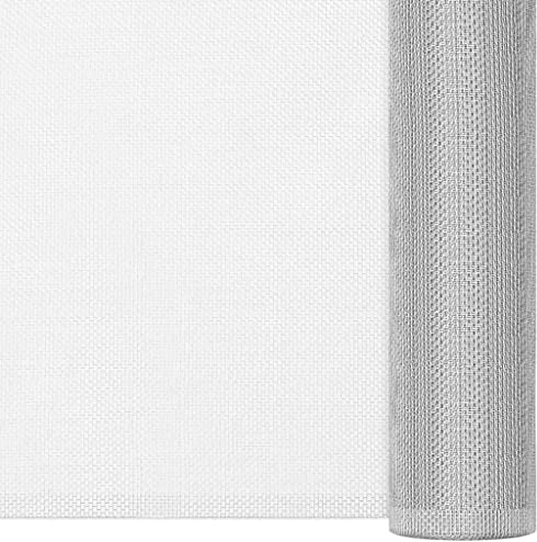 Moustiquaire en aluminium - 112 x 500 cm - Tissu anti-insectes robuste - Argenté - Brise-vue durable pour fenêtres et portes - Polyvalent