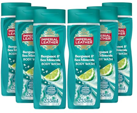 Imperial Leather Bergamot & Sea Minerals Body Wash Shower Gel, Rich Creamy Lather & Long-lasting Luxury Fragrance, Vegan & Cruelty Free (6 x 235ml)