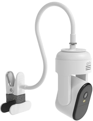 TIUIHU Gooseneck Camera Holder Suitable for Arlo Essential Pan Tilt 2K Security Camera - No Drilling Required - Flexible Twist Clip Mount for Desk, Bed, Railings, fences