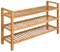vidaXL 244209 Eiche Schuhregal 3 Ebenen Schuhständer Schuhablage Holzregal Standregal, Eichenholz, Braun, Abmessungen: 100 x 27 x 59,5 cm (B x T x H)