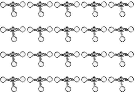 Alomejor 20 Stücke 3 Way Fishing Ball Bearing Angeln Rig Wirbel Stark T-Form Schwenker