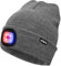 ATNKE LED Beleuchtete Mütze,Wiederaufladbare USB 4 LED Rot und Blau Leuchten Blinkender Laufmütze mit Licht Extrem Heller Lampe Winter Warme für Herren und Damen Geschenke/Grey