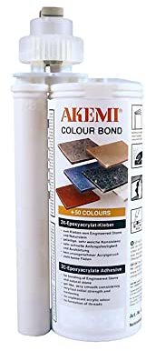 Akemi Colour Bond Farbkleber 250ml, grau CC 1840 I 2-Komponentenkleber zur nahtlosen Verklebung von Kunststein, Naturstein- und Keramikplatten im Innenbereich – 12921