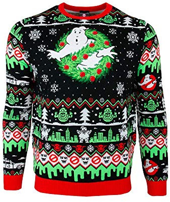 Official Ghostbusters Christmas Jumpers for Men or Women – Ugly Novelty Gifts Xmas Jumper, Knitted Sweater Design Officially Licensed Christmas Jumper