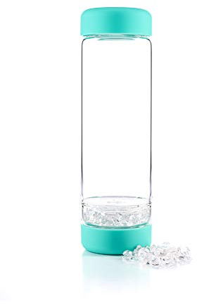 VitaJuwel inu! CRYSTAL ocean blue | Die Wasserflasche mit Bergkristall für Individualisten