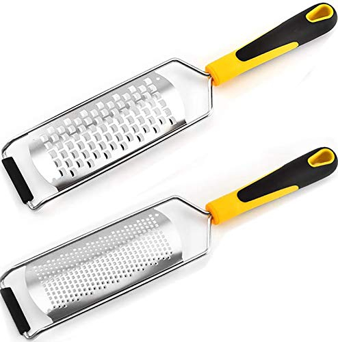 longyisound Zester, Grattugia in Acciaio Inox - Feine/Grossolano Grattugie Professionali, Perfette per Formaggi, Patate, Mele, Carote e Altri Frutti e Verdure (Grattugia & Zester)