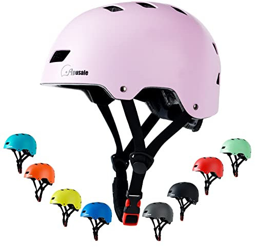 Bike Skateboard Helmet, for Adult Men Women Youth, Large, Pink