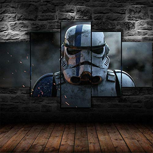 GSDFSD 5 Teiliger - Sturmtruppler Star Wars Movie - 100X55 cm - Leinwandbilder - Fertig Aufgespannt - Vlies Leinwand - Kunstdrucke - Wandbild