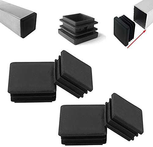 Zaky 4 Stück Lamellenstopfen für Vierkantrohre 100 x 100 mm Schwarz Quadratstopfen für Quadratrohr Vierkantrohr