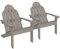 ECD Germany Adirondack-Stuhl 2er Set aus Tannenholz Massiv, 92,5x70x89 cm, Grau, Gartenstuhl mit Rückenlehne und Armlehnen, Ergonomischer Holzstuhl, Gartensessel, Relaxstuhl für Balkon, Garten, Strand
