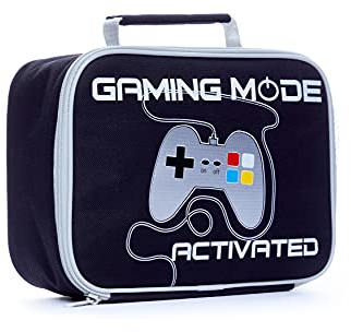 ThePyjamaFactory Gaming Mode Activated Gaming School Lunchbag Lunch Box Bag Black