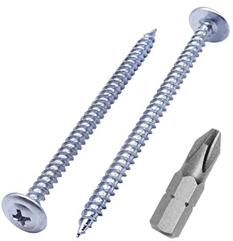 (Pack of 100 pcs) Zinc Plated Steel 4.2 x 65 mm Wood Screws, Metal Screws, Phillips Modified Truss Head, Self Tapping (100, 4.2 x 65 mm)