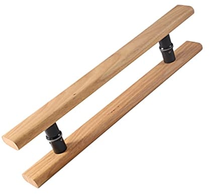 Advap Glastürgriff Türgriffe aus Glas Hölzerner Griff, T-Riegel-Türgriff, Einzelschiebetürgriff Glastür-Zuggriff für Holz, Stahl, Aluminium und Glastüren, schwarz/braun (Farbe : Brown, Size : 400mm)