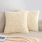 EMEMA Kissenbezüge Künstlich Pelz Kuschelkissen Fellkissen Sofakissen Dekorative Dekokissen Flauschig Kissenbezug Plüschkissen Kuschelig Couchkissen Kissen für Sofa 2er Set 40x40 cm Beige
