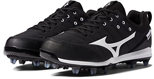 Mizuno Unisex-Erwachsene Low Molded Baseball Cleat Ambition 2 Herren Baseballklampe aus TPU, niedrig, geformt, Größe 48, Schwarz/Weiß