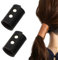 Handgefertigte Haarmanschette aus Leder,Artificial Leather Hair Cuff,Leder Haarspange Clip,Leder Pferdeschwanz Halter, elastische Haarbänder,Pferdeschwanzhalter aus Leder (A 2pcs)