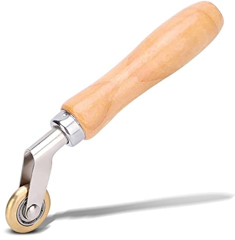 Brass Penny Roller, Single Ply Roofing Brass Seam Roller Vinyl Flooring Detail Roller Waterproof Membrane Material Corner Seam Press Wheel Welding Handheld Roller for Pressing The Internal Corners