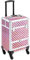 costoffs Makeup Case Professional Beauty Trolley Case Extra Large Cosmetic Storage Organiser with Slide-Out Drawer and 360 Degree Wheels, Glitter Pink