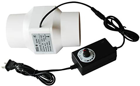 TTiiLoe 3 Inch Duct Exhaust Fan 75mm Air Vent Booster 10W 12V Vent Blower Inline Duct Fan Silent Quiet Air Circulation Fan for Hydroponic Tent (Color : Adjustable Speed, Size : 3inch/75mm)