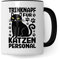 Tasse à café humoristique pour chat avec inscription en allemand « Cat Witz Katzenmama » - Gamelle pour personnel de chat - Idée cadeau pour les amoureux des chats - Tasse de bureau (blanc/noir)