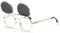 kachawoo Flip Up Sonnenbrille Männer Polarisierte Sonnenbrille Metall Mode Brillen Frauen Brillen Rahmen (gold with black)