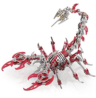 Metalkitor Scorpion King 3D Metall Puzzles Kits für Erwachsene Teens - 454 Teile - Mechanische Montagemodelle - 4 Stunden Bauen Dekorationen (Rot)