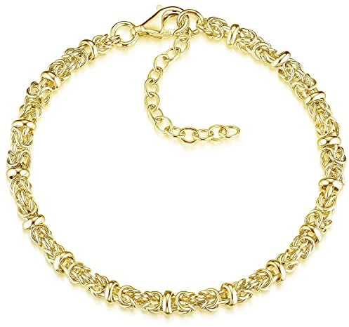 Materia Königskette Armband Damen 925 Silber 4,5mm 8,7g vergoldet SA-22