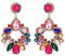 Adramata Clip Ohrring für Damen Strass Ohrring Clip Große Herz Ohrringe mit Anhänger Geometrische Ohrclips Damen Ohne Ohrlöcher Modische Bunte Gefälschte Strass Ohrringe Non Piercing