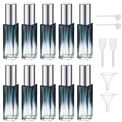 Segbeauty Atomizador Perfume Recargable, Pulverizador Perfume, 10 Piezas Botella de Perfume Viaje 10ml, Spray de Perfume Portátil para Salir de Noche, Fiestas, Cita (Azul Degradado)