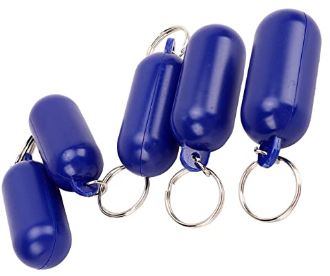 Tnfeeon Lot de 5 porte-clés flottants en forme de pilule ABS, couleur vive, facile à reconnaître pour le bateau, le surf