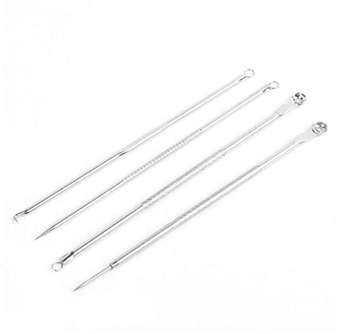 Akne Nadel 4 STÜCK BLACHHEAD Blemish REVOVER Acne Pimple FLEXIEREN DUCKRUCTOR Vacuum Extrusion Akne-Stick gegen Schwarze Punkte Werkzeuge for Gesichtsreinigung Akne-Nadel