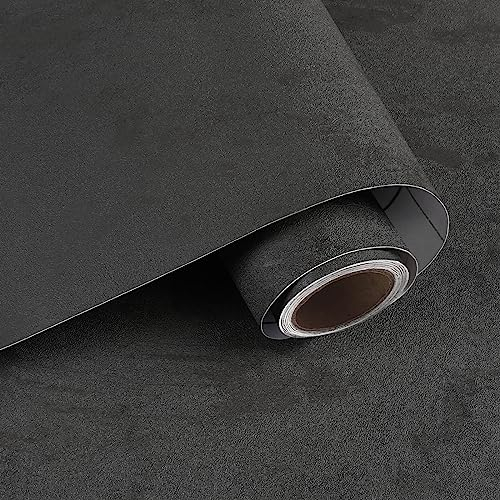 VaryPaper Papier Peint Effet Béton Gris Foncé 40cmx200cm Papier Peint Industriel Vintage Papier Adhésif Décoratif Film Adhesif pour Meuble Papier Peint Cuisine Lavable Papier Peint Salle de Bain